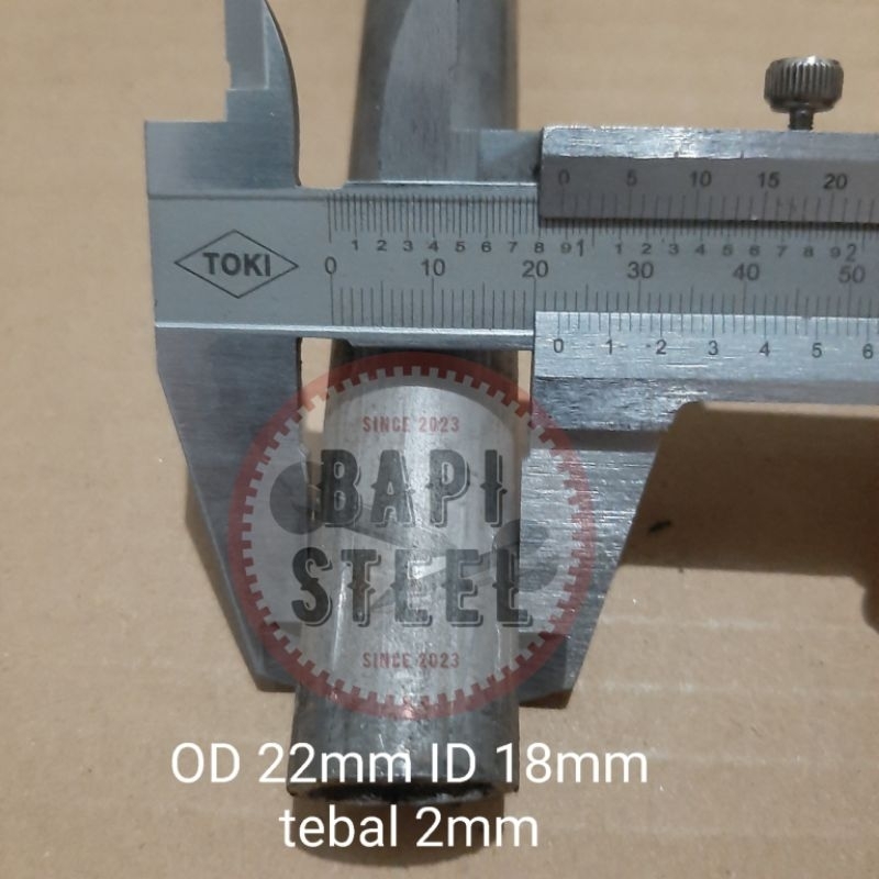 pipa besi seamless OD 22 ID 18 panjang 30cm