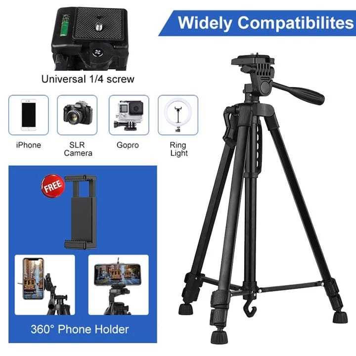 Tripod 3366 140cm Kamera/Handphone +Holder U dan Sarung Tripod-2