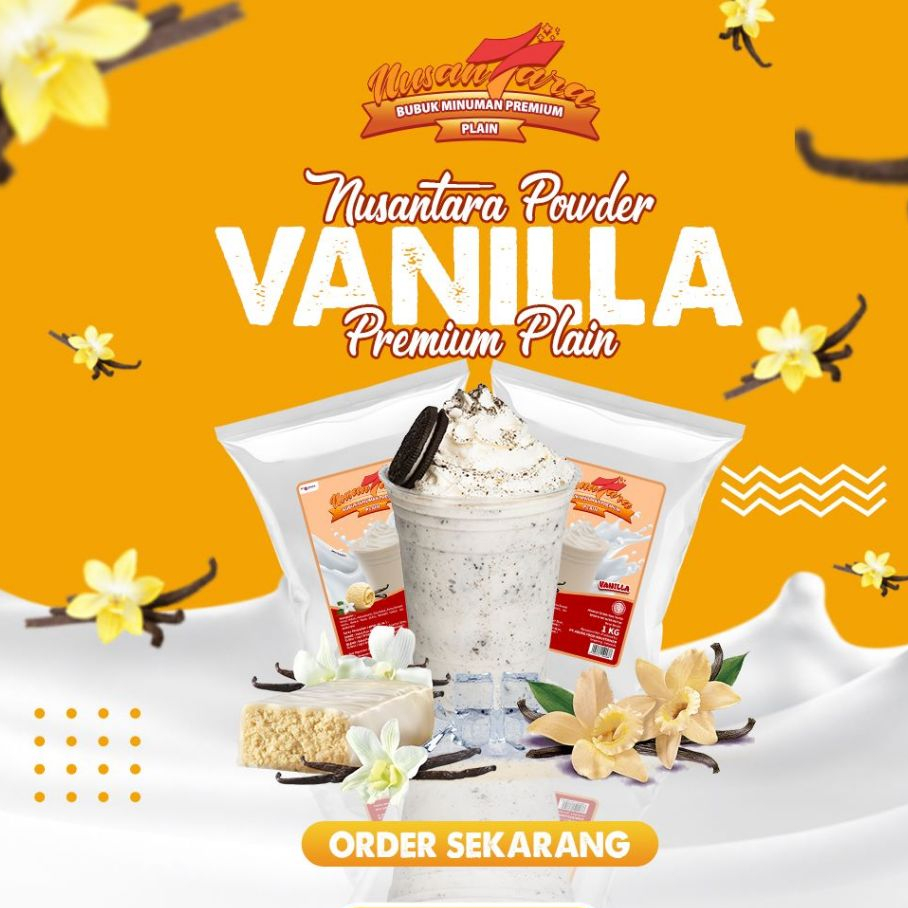 

NUSANTARA Bubuk Minuman Plain Rasa Vanilla / Vanilla Tanpa Gula 1 Kg & 500 Gram Indonesia Powder