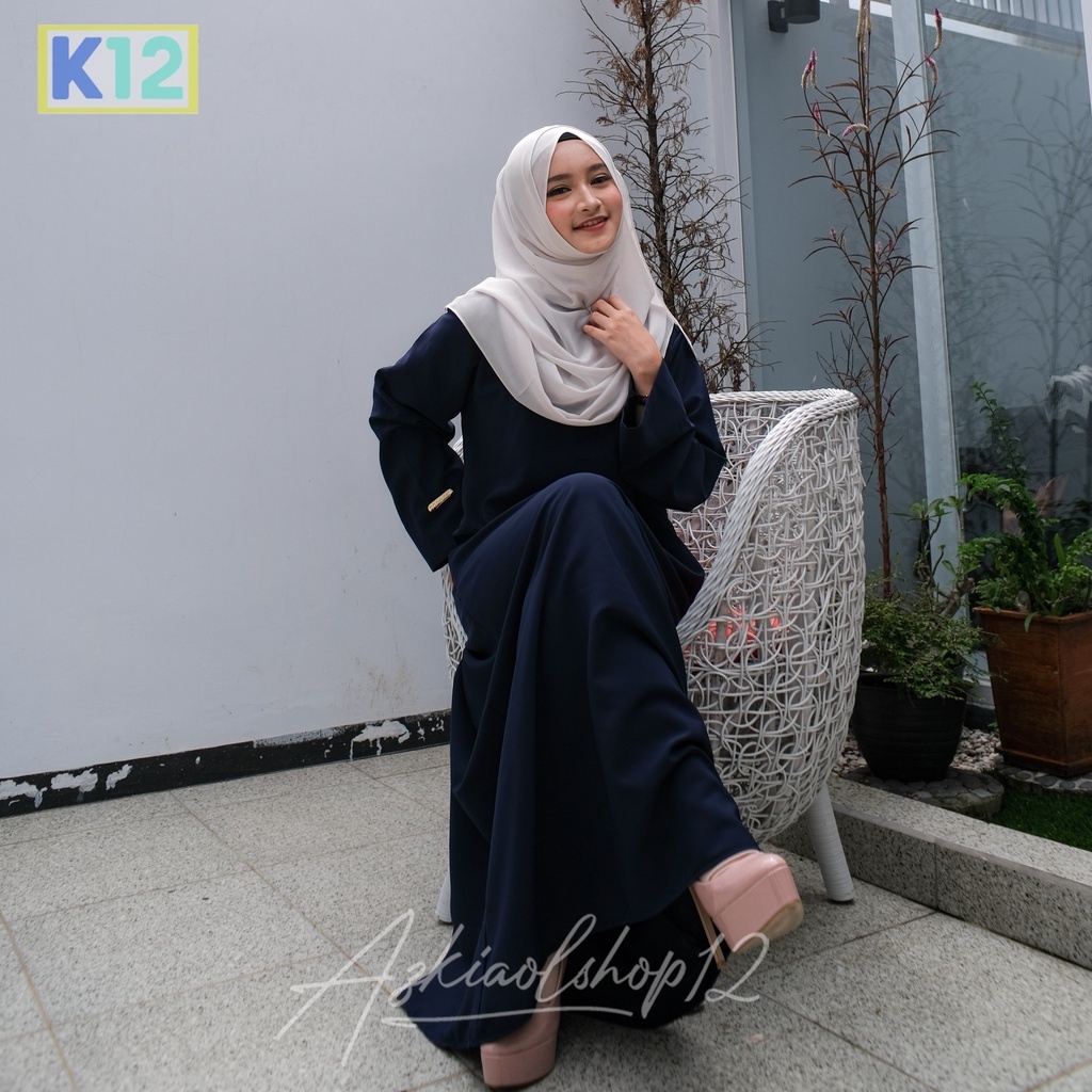 AZKIA ABAYA // BAJU GAMIS ABAYA ARAB HITAM JATBLACK PREMIUM SWAROVSKI TERBARU KEKINIAN