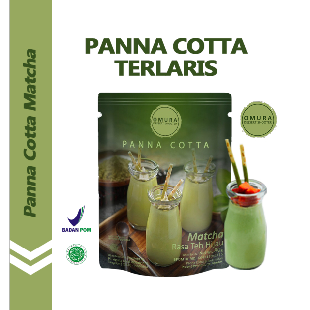 

[PANNA COTTA] Panna Cotta Pudding Sutra ala Italia Rasa Matcha / Green Tea Omura Dessert Shooter Instant Powder