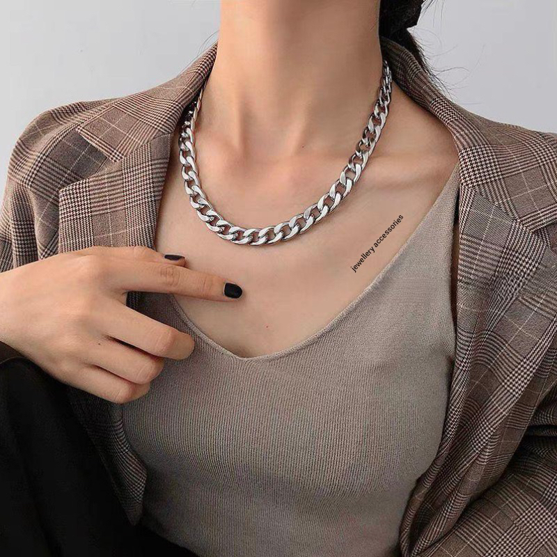 Kalung Titanium Sisik Naga Lapis Emas 18K Anti Karat Korea Fashion 577 227 188