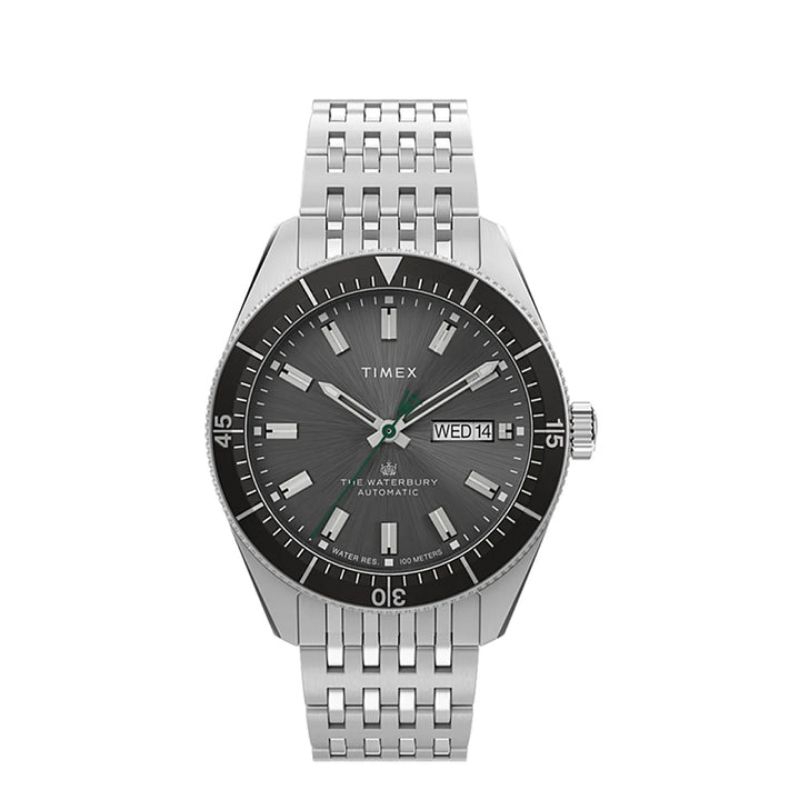 TIMEX TW2V24900 Waterbury Dive Jam Tangan Pria Automatic Steel Original