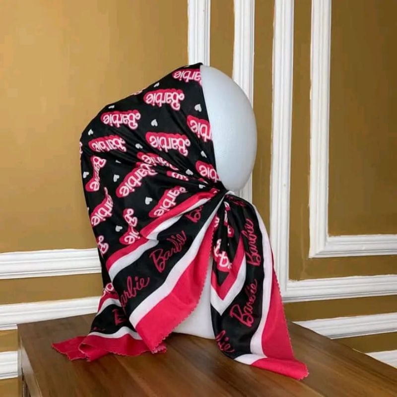 Hijab Segiempat Barbie|kerudung Voal Barbie