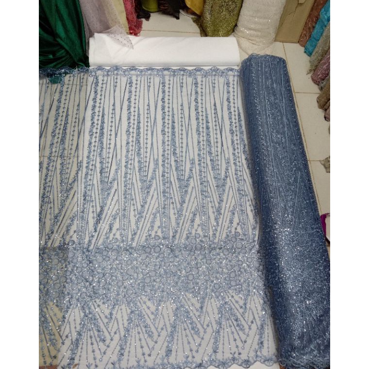 Kain Tile Payet / Kain Tile Spinkle / Bahan Brokat Kebaya