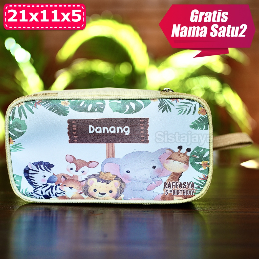 

Pencil Case Anak Custom Zoo / Kotak Pensil Souvenir / Ulang Tahun Anak / kotak pensil souvenir ultah anak