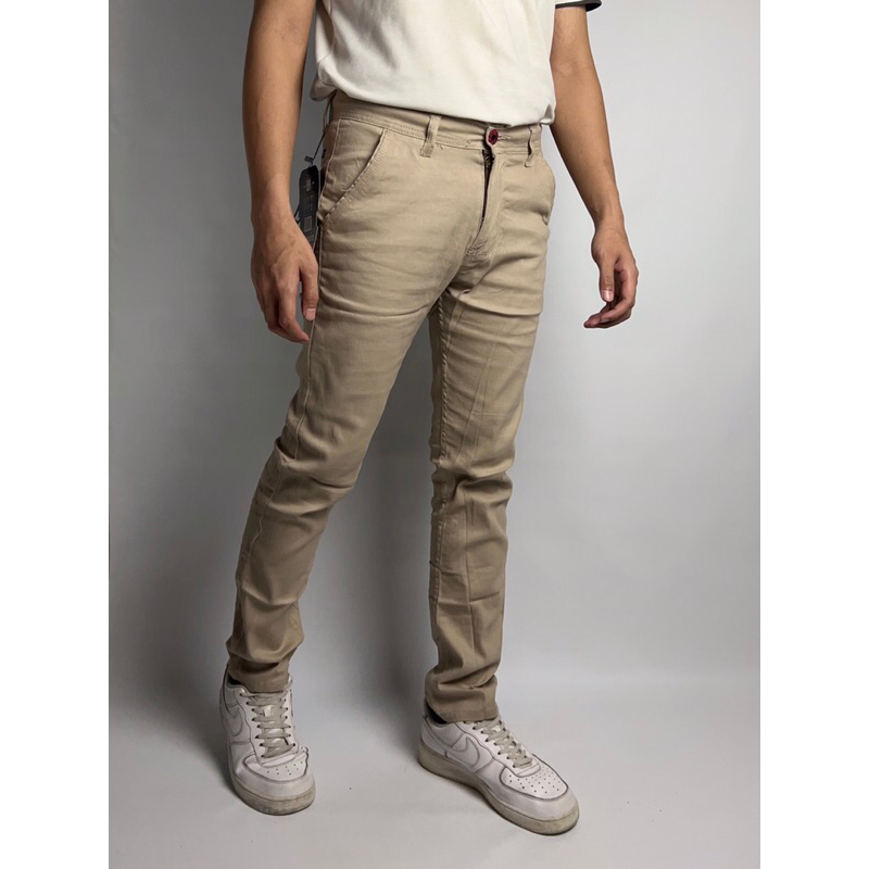 BLACK RIFLE’S Celana Chino Panjang Pria Cream Slim Fit Original ||Celana Casual ||Celana Chinos Pens