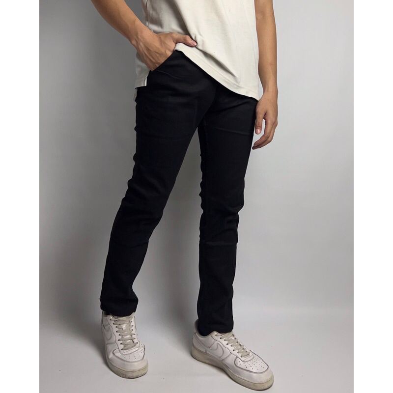 BLACK RIFLE’S Celana Chino Panjang Pria Hitam / Black Slim Fit Original Celana Casual