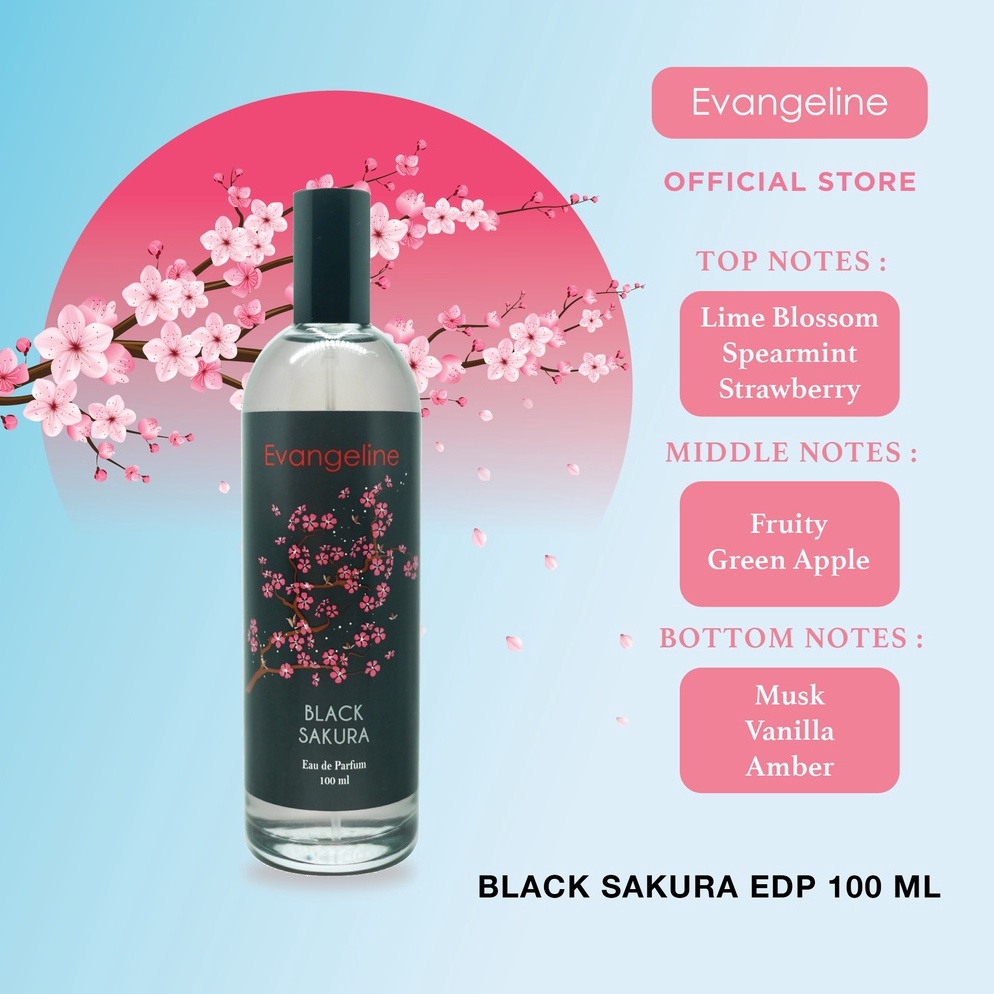Serba Murah.. Evangeline Parfum Wanita EDP Black Sakura 100ml 75