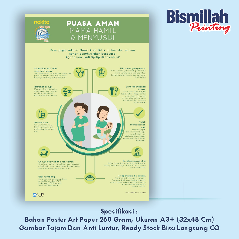 

Poster Kesehatan Puasa Aman Mama Hamil & Menyusui