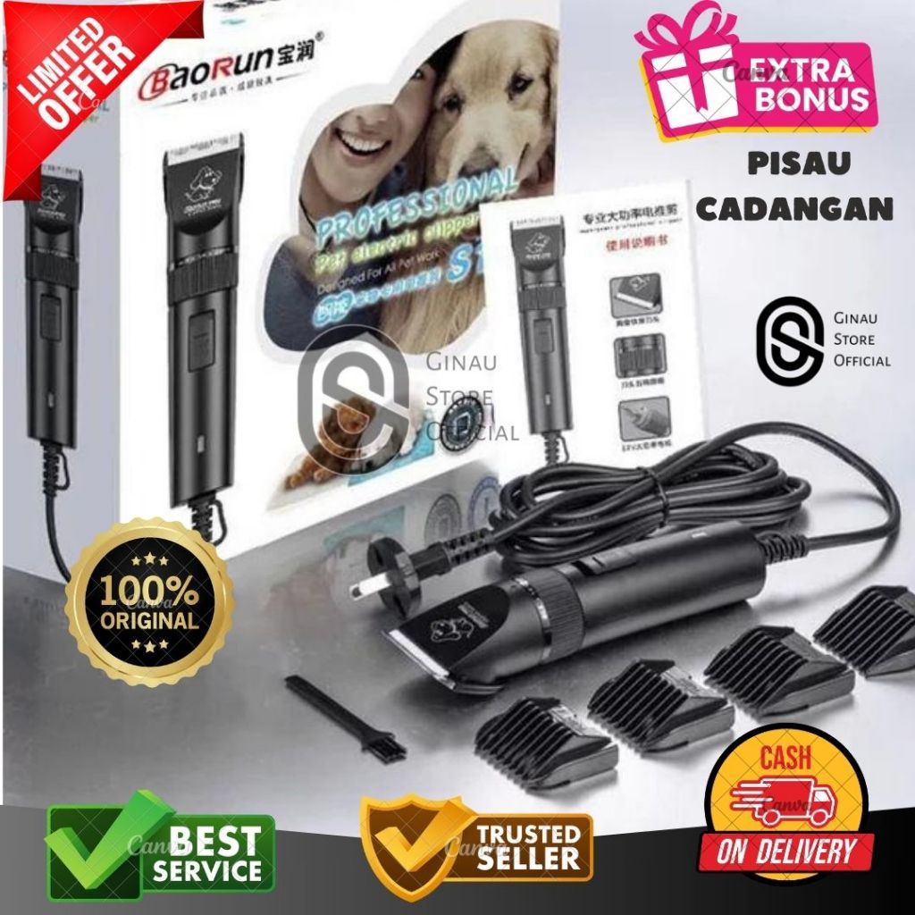 BaoRun S1 PRO Alat Cukur Electric Bulu Domba Anjing Kucing Pet Dog Hair Clipper