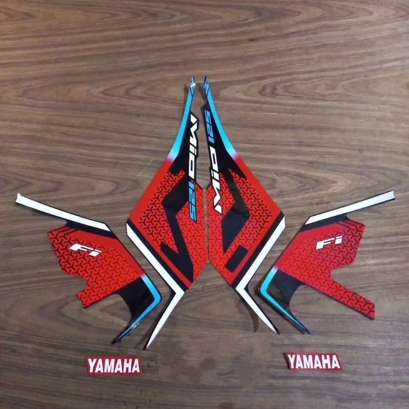 Striping Lis sticker standar ORI yamaha mio m3 2021 2022 merah hitam stiker mio m3 merah hitam 2021 