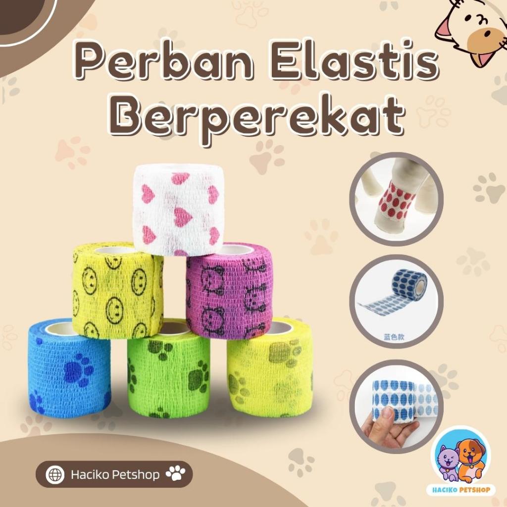 [HACIKO PETSHOP] Perban Hewan Peliharaan Pet Elastic Bandage Anti Dirty Elastis Berperekat Untuk Kuc