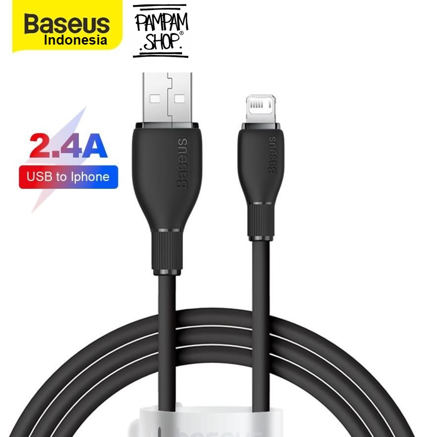 Baseus Kabel Data Charger Pudding Series USB A to Lightning 2.4A 1.2M Fast Charging Iphone 5 5S 6 7 