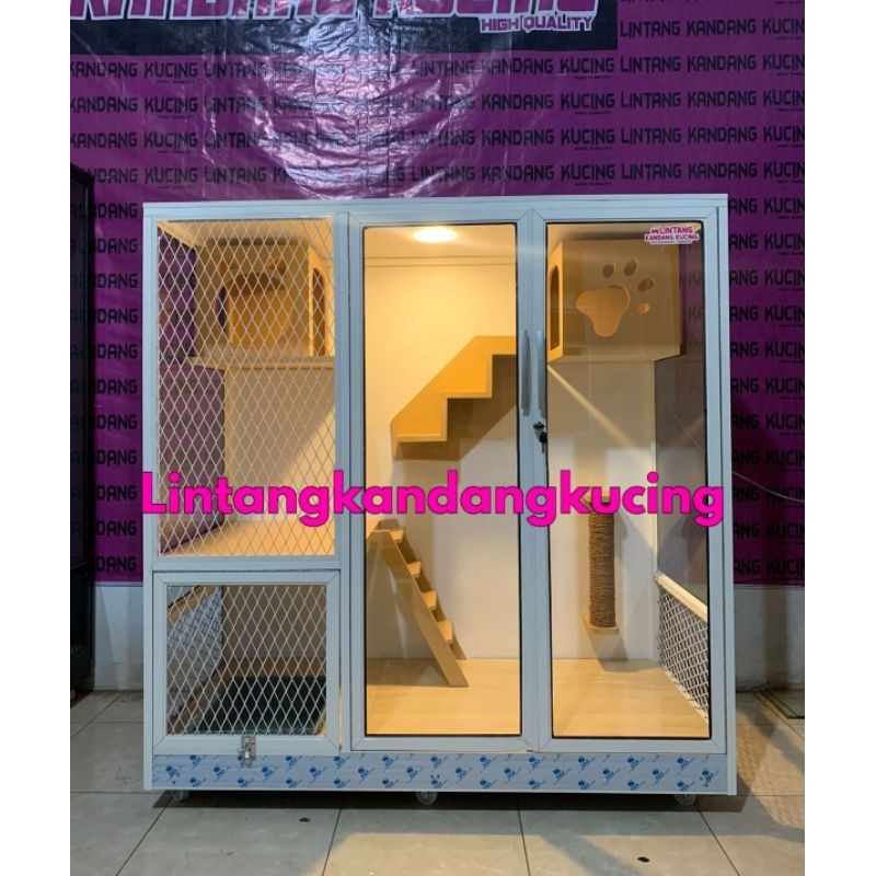 Kandang kucing quarium cat condo kandang kucing minimalis rumah kucing