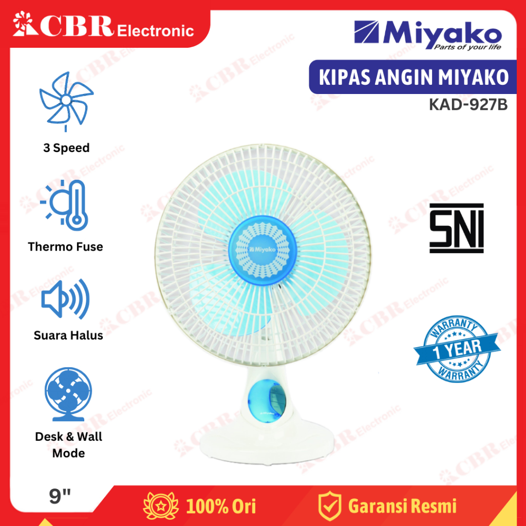 Kipas Angin MIYAKO / KAD-927B (Duduk & Dinding)