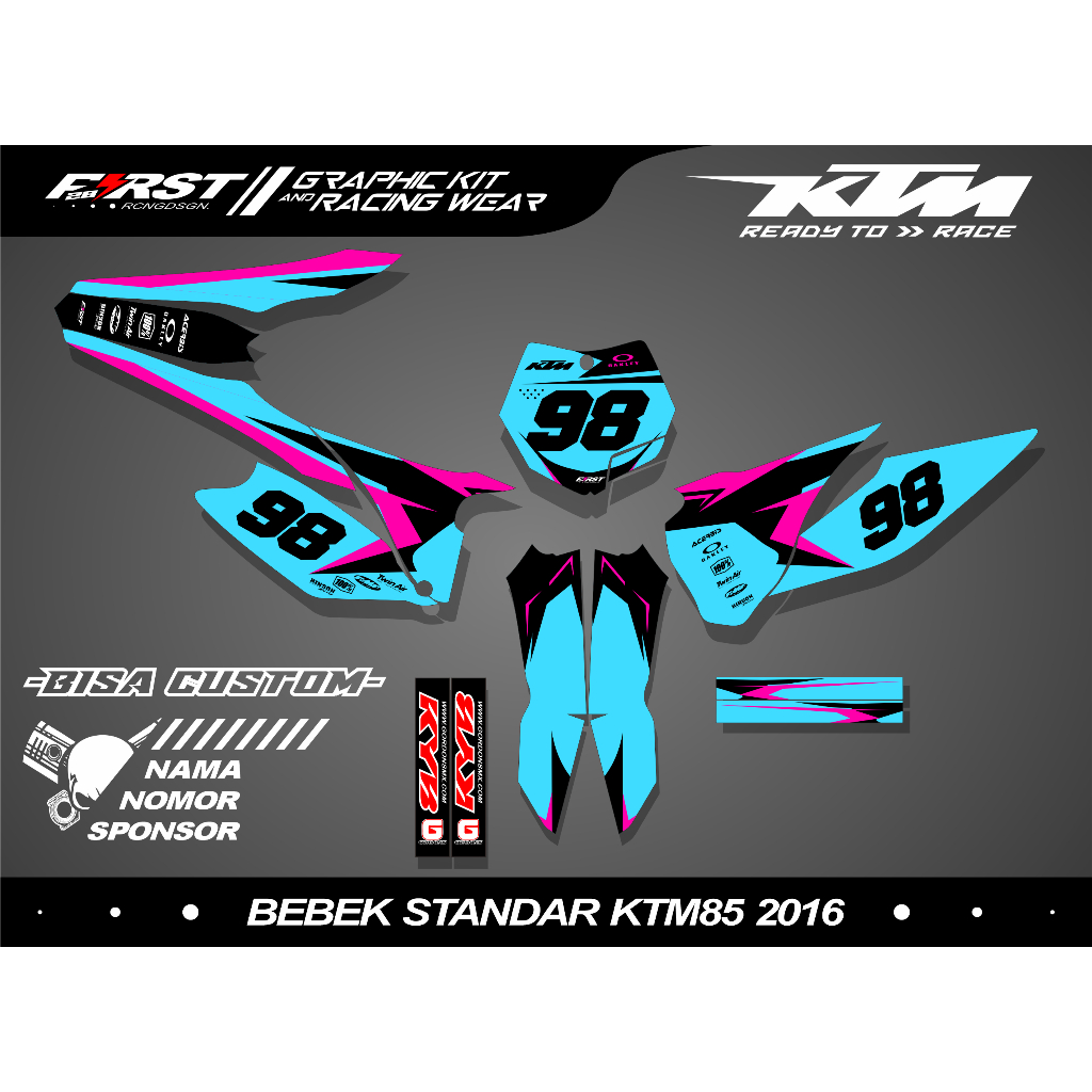 Decal bebek standar ktm85 bisa ganti nama nomor