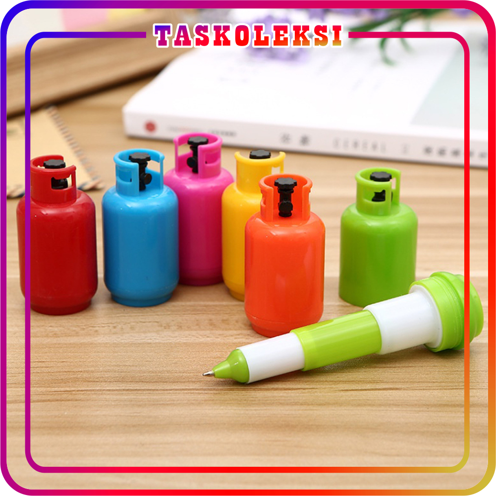 

☛TK☚ Pulpen Tabung Gas Lucu Souvenir Gas Cylinder Telescopic Ballpoint Pen S053