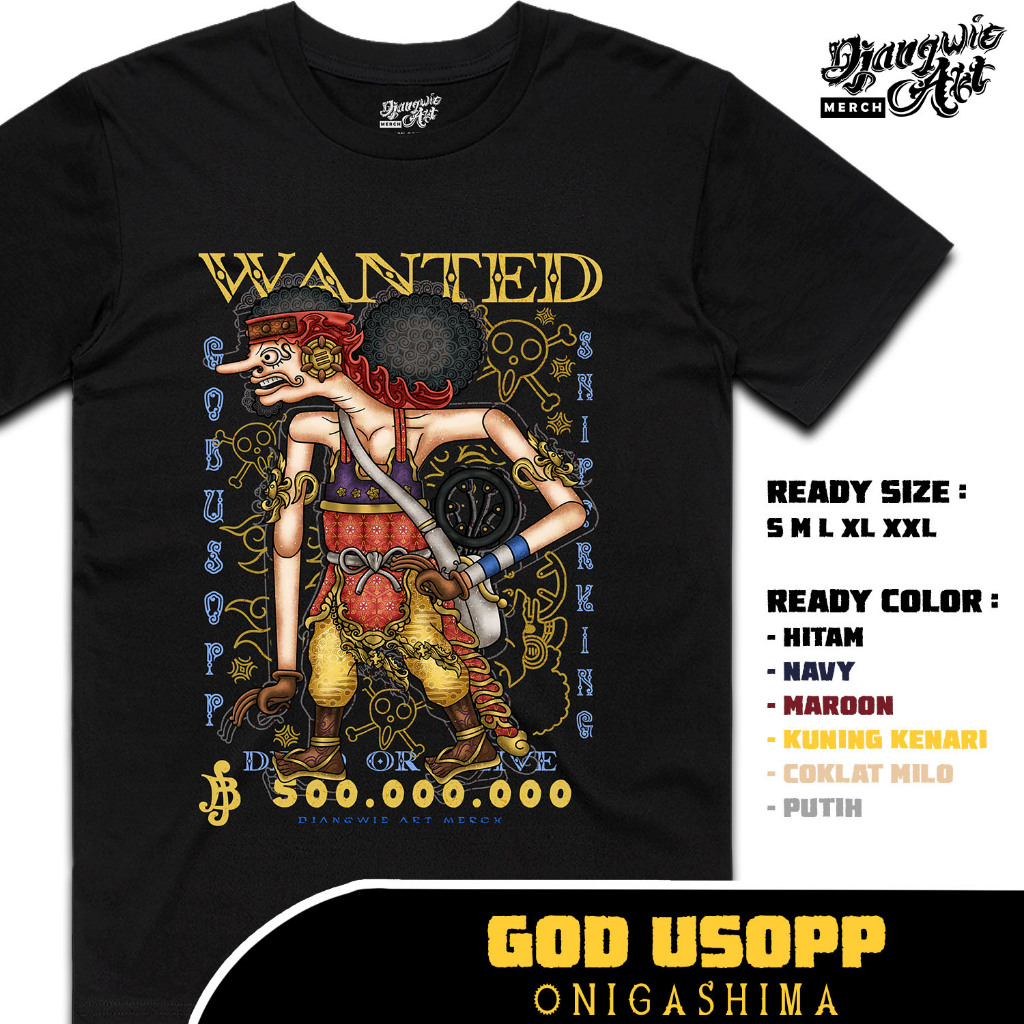 KAOS USOPP ONE PIECE - T-SHIRT GOD USOPP WAYANG