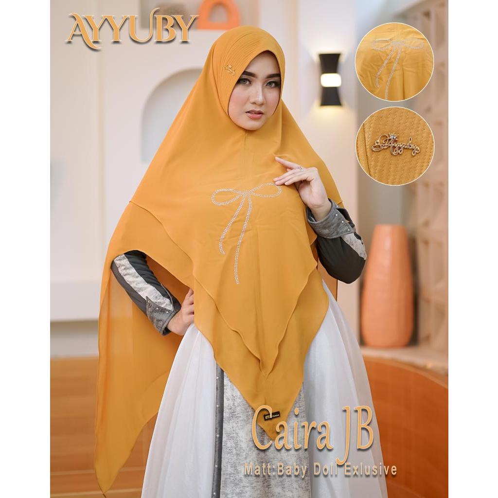 Jilbab Khimar Padi Syari Motif Flow Caira Original Ayyuby