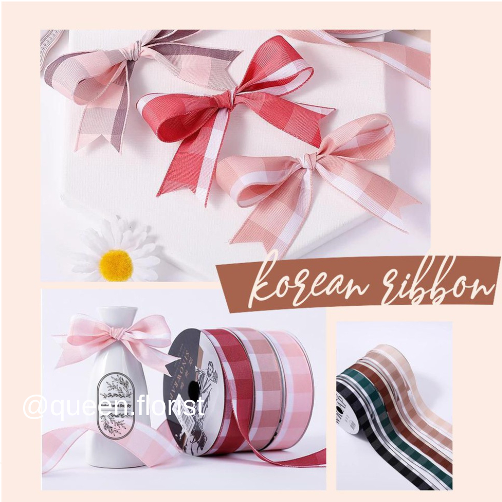 

1M PITA MOTIF KOTAK LEBAR 2.6CM PREMIUM (ECER PER METER) PITA KADO HAMPERS GIFT BOUQUET BUNGA