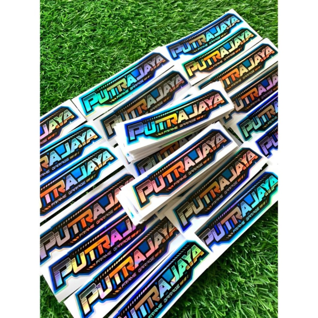 

cetak Sticker Print Cut Custom Hologram - Bisa Cetak Sticker Desain Bawa Sendiri- print Cut rapi Dan tidak Luntur