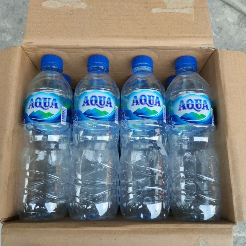 aqua botol bekas 600ml isi 24 pemakaian pribadi