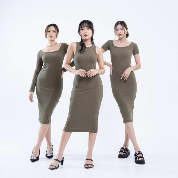 Diyorywear | Luna Dress Rib | Dress bodycon