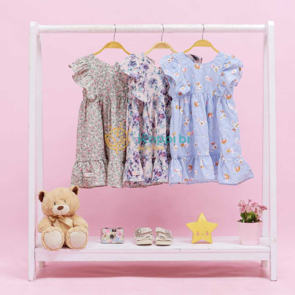 Usia 1 - 5 Tahun Emerald Blossom Dress By Happi Bi / Party Dress Toddler / Baju Anak Perempuan / New