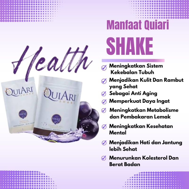 QUIARI SHAKE BY MAQUI BERRY | UNTUK DIET DAN KULIT SEHAT 1 SASET|