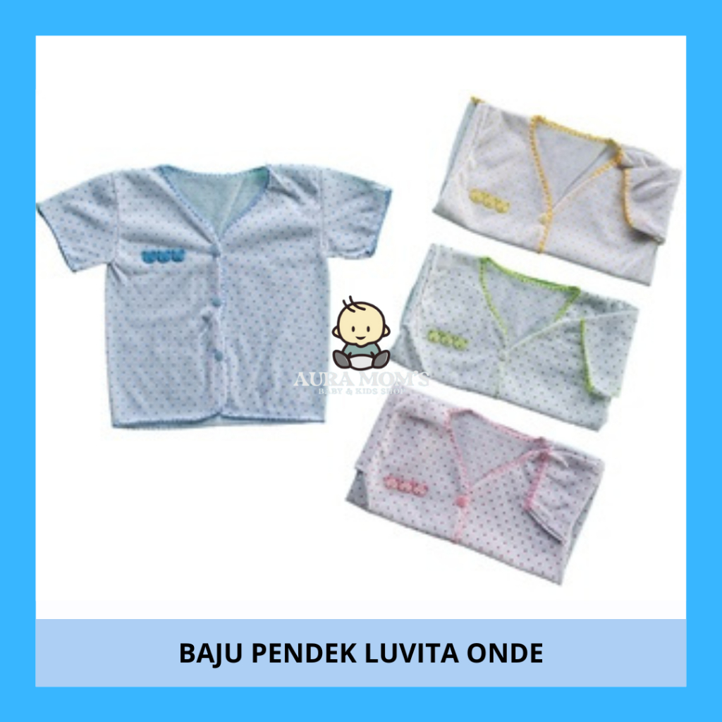 LUVITA - Baju bayi lengan pendek POLKADOT perlengkapan bayi lahir