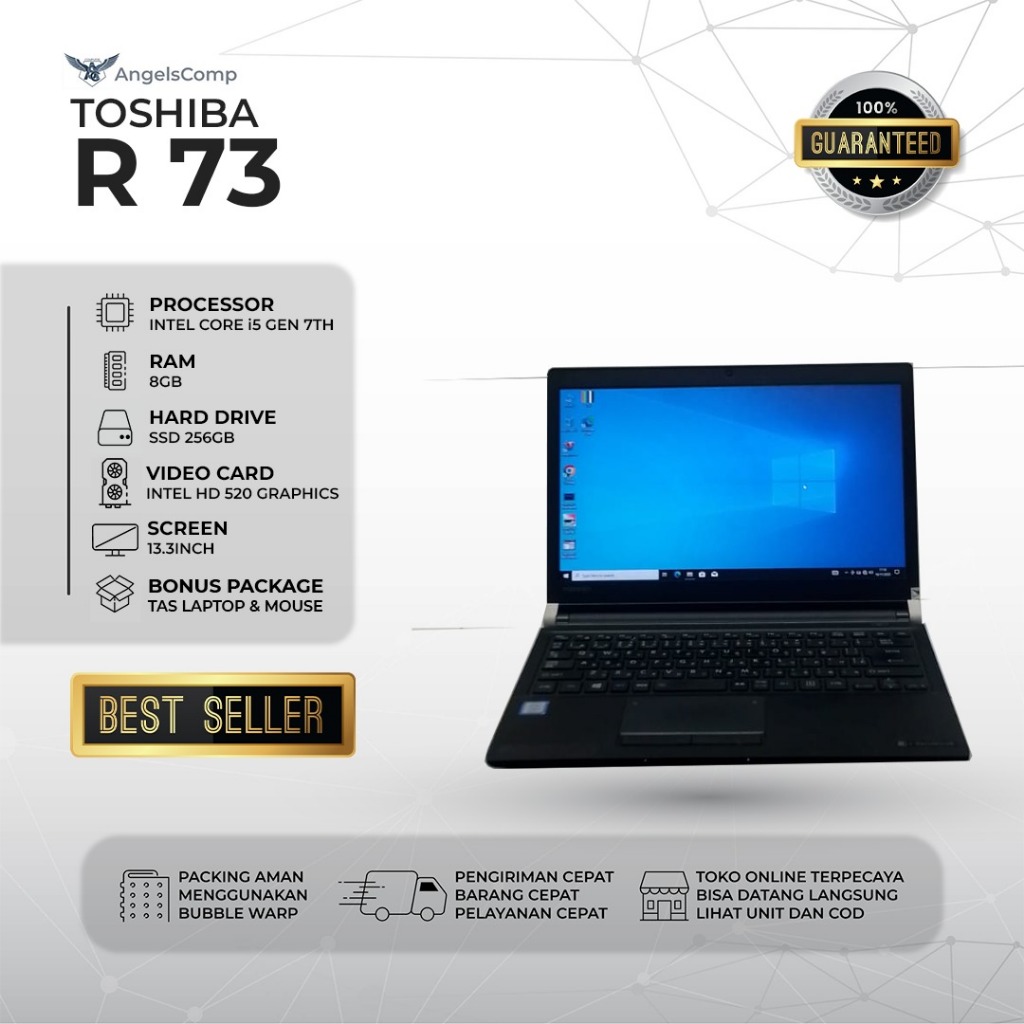 Laptop Toshiba R73 Core i5 Gen 7 Ram 8Gb SSD 256Gb Murah