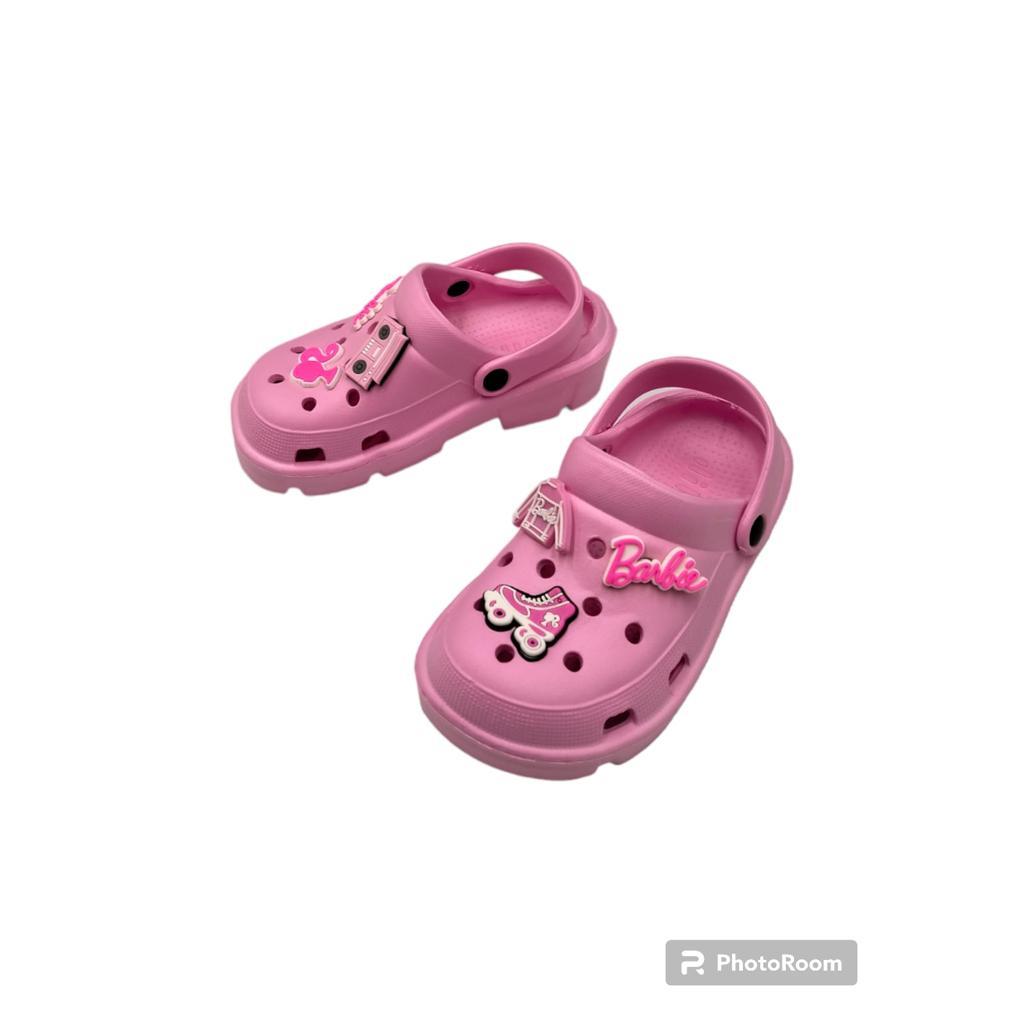 Sandal Baim Barbie Anak terbaru Sendal kodok crocks trendy Selop bakpau jibbitz Sandal perempuan nyaman ringan anti slip 805G