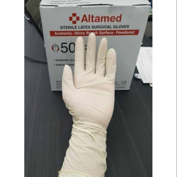 Altamed Handscoon Steril Latex Ukuran 6.5 7 / Sarung Tangan Steril Altamed Sachet