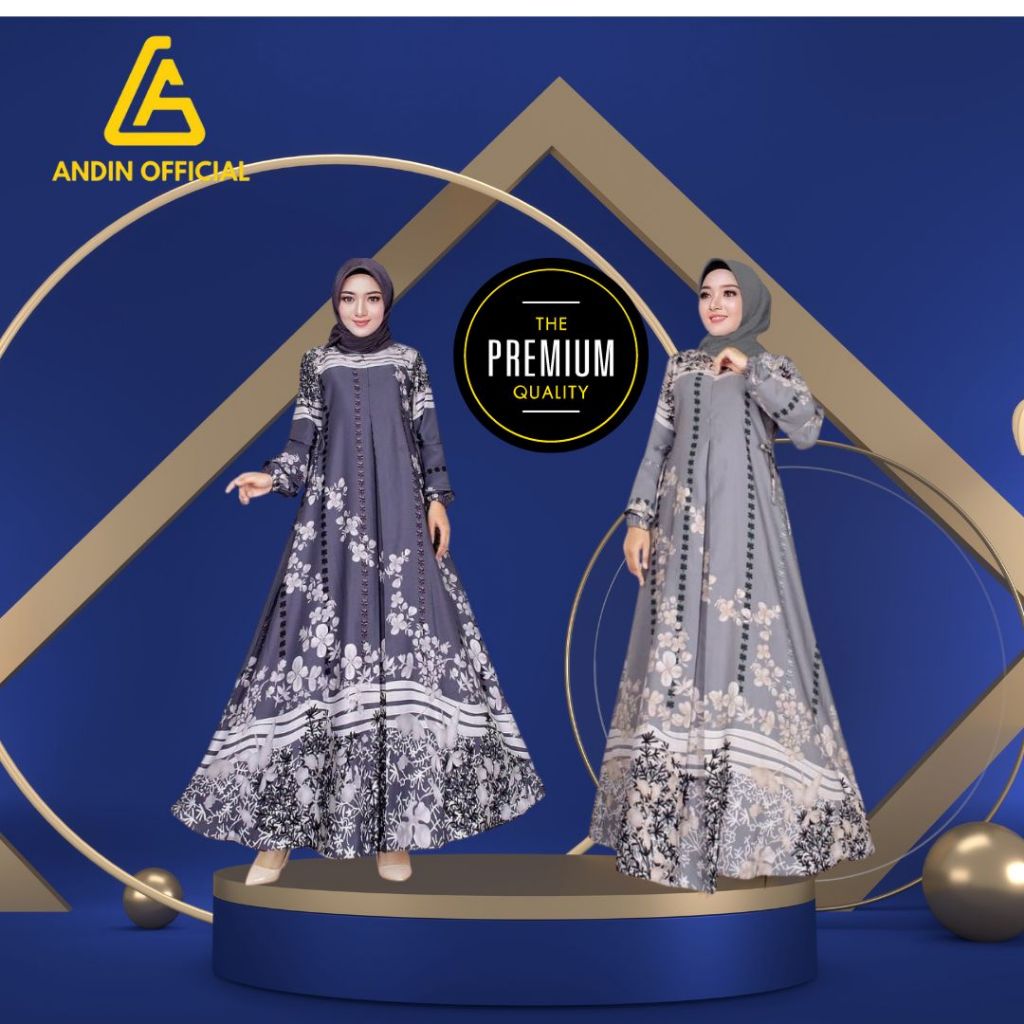 Gamis Maxmara Lux Premium Terbaru - Gamis Motif Bunga Fashion Muslim Mewah Elegan Murah - Bisa Cod d