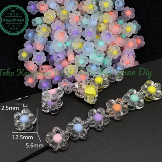 [ 40 pcs ] Manik Manik Mote Bunga Sakura Isi Doff Mute Bunga Bahan Craft & DIY
