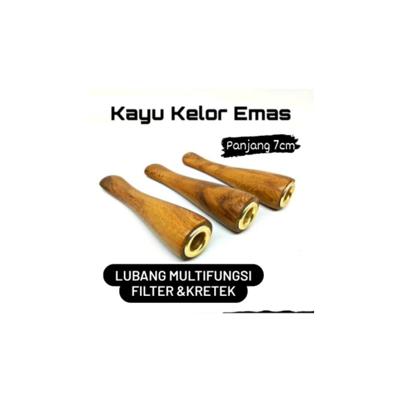 once pipa bulat pipa rokok kayu kelor mas bukan gading panjang 7 cm