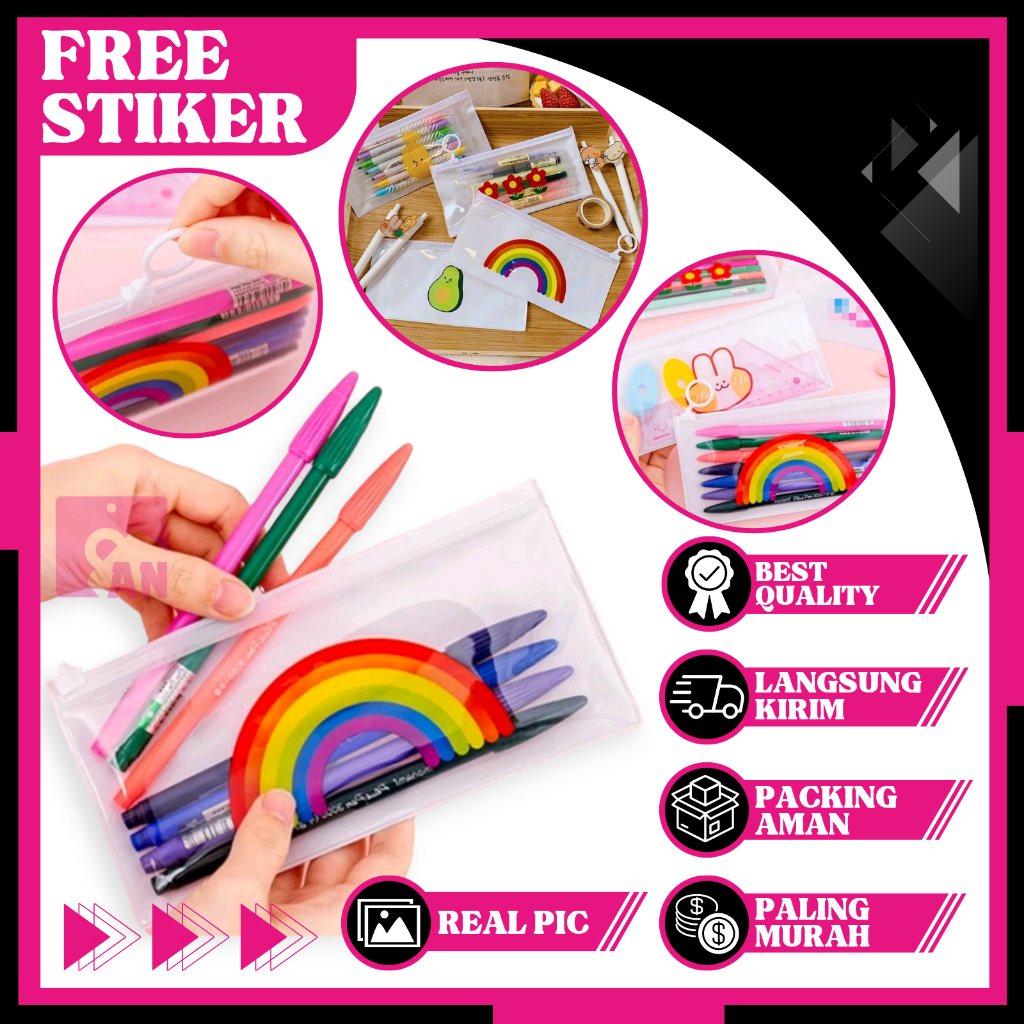 

1PCS Tempat Pensil Pulpen Pouch Mini Zipper Karakter Ziplock Penyimpanan Alat Tulis Sekolah Kantor Motif Lucu A179