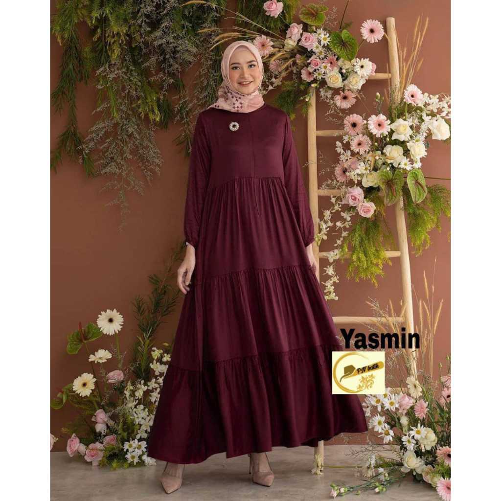Desfa - Yasmin Dress Crinkle Polos Gamis Simpe Gamis Daily Gamis Polos Crinkle Jumbo