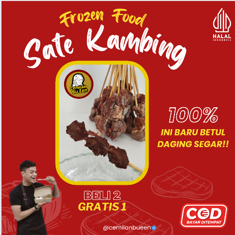 

Sate Daging Kambing Beku Frozen Food Siap Saji Segar Khas Indonesia 300gr