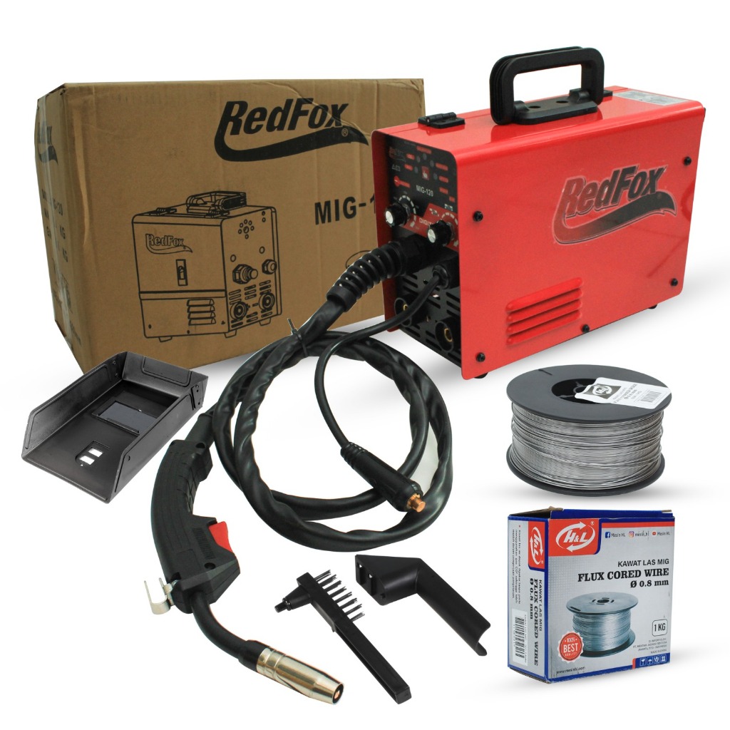 MIG LAS Mesin las mig tanpa gas gasles + kanoo harga Promo MIGi 120A travo inverter CO2 IZUMI