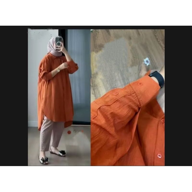 Tunik wanita crinkle jumbo mewah elegan terbaru dan kekinian/tunik muslimah kania