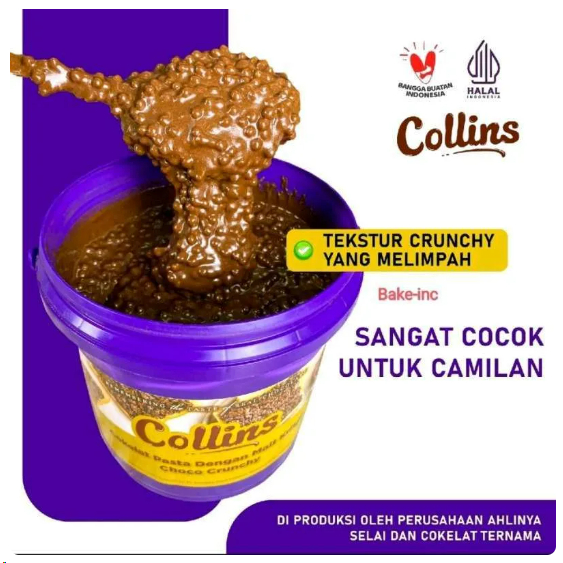 

Collins Choco Crunchy 1kg (selai Coklat viral)