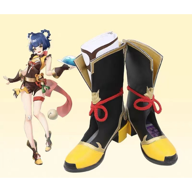 Genshin Impact Noelle Xiangling Cosplay Shoes Boots Halloween Carnival Cosplay Costume Accessories G