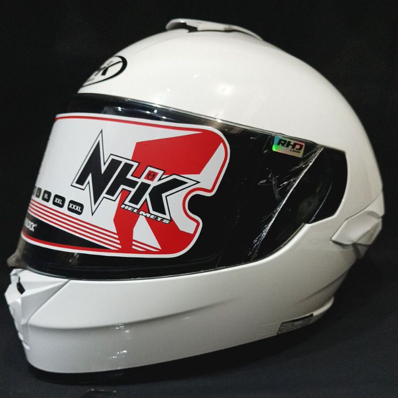 HELM NHK MARK1 SOLID WHITE NHK MARK1 SATU KACA FULL FACE