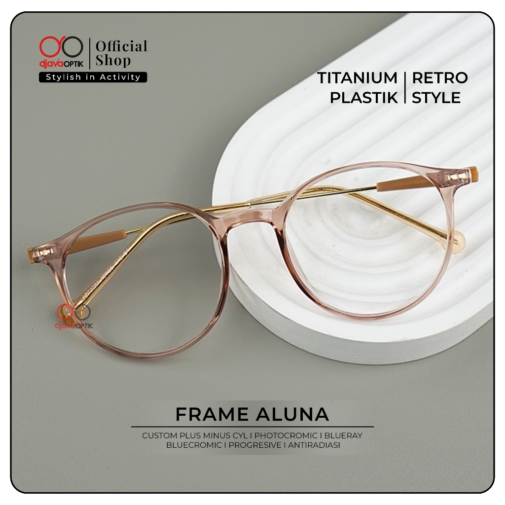 DJAVA OPTIK - Frame Aluna - Kacamata Korea Lentur Khusus Minus -4,25 s/d -6,00