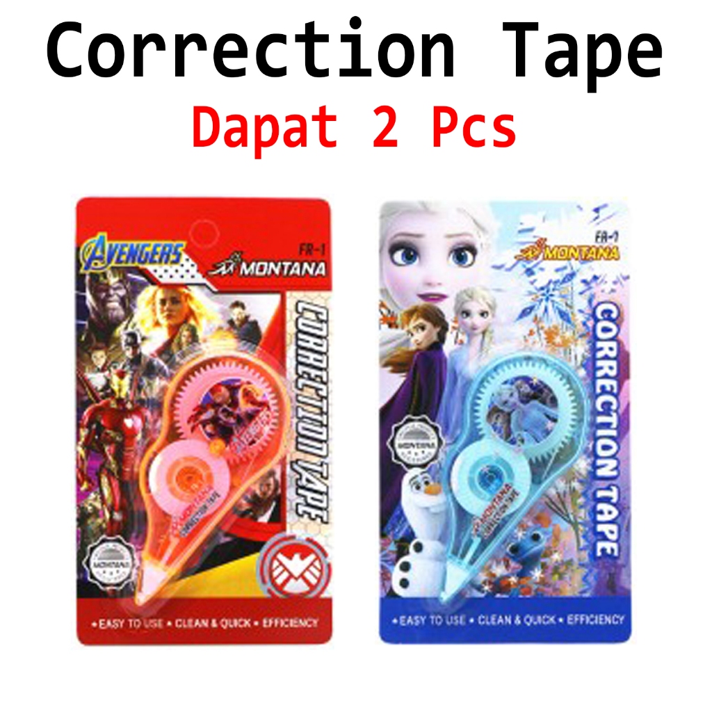 

2 PCS - Tipe EX Kertas Montana / Tip Ex / Correction Tape / Tip X
