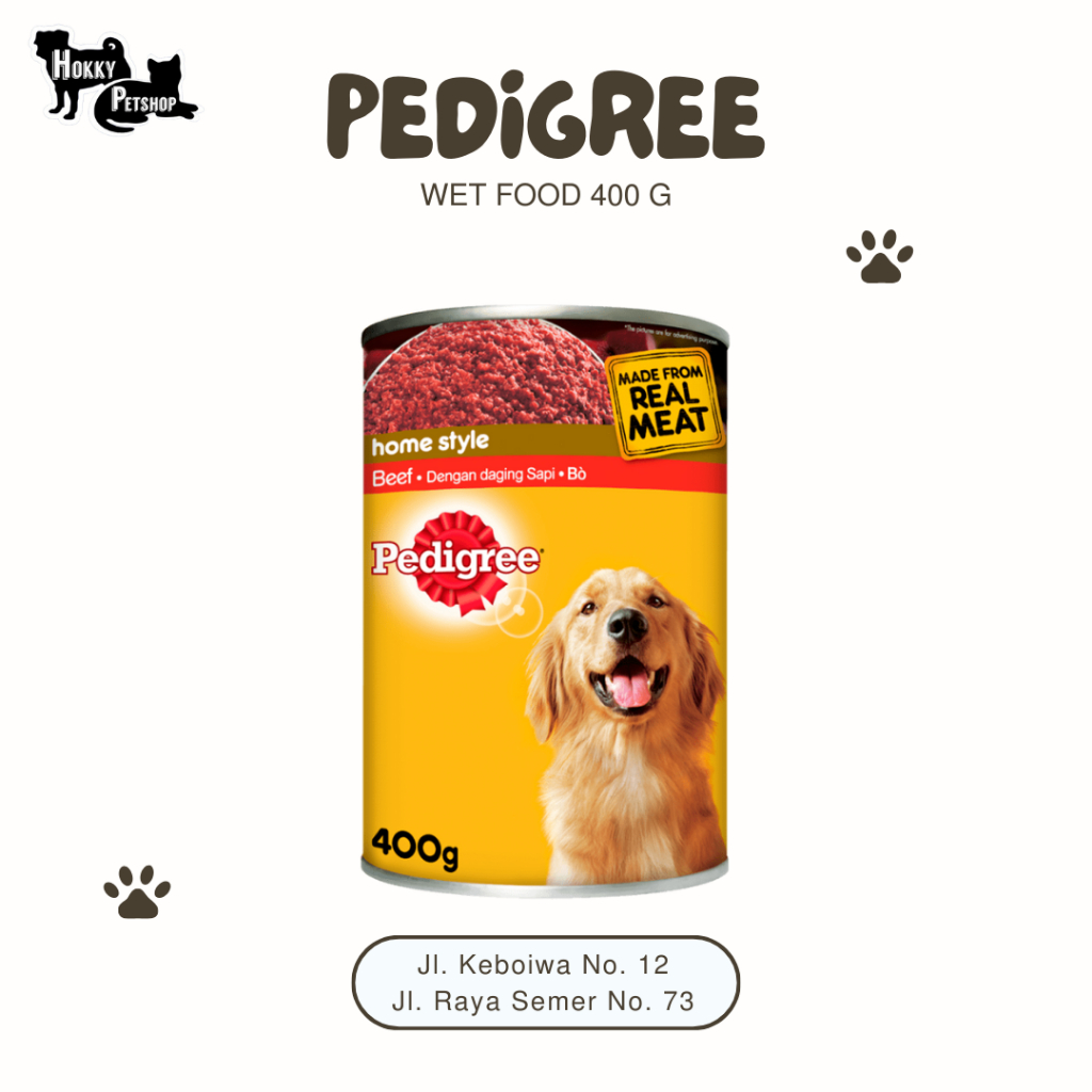 Makanan Anjing Basah Pedigree Kaleng/Pedigree 400gr/Makanan Anjing Pedigree