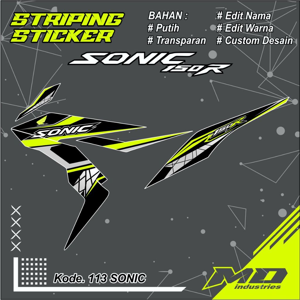 Striping Sticker Sonic 150R - STRIPING SONIC-Striping Transparan Sonic 150R