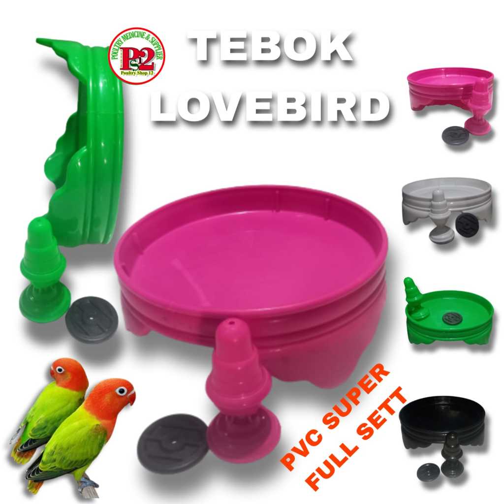 TEBOK PVC LOVE BIRD FULL SET kandang bulat kapsul burung UKURAAN STANDAR SANGKAR 33CM